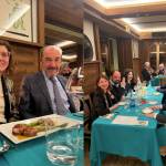 la Delegata Monica De Mattia ed il relatore Leonardo Granata; momento conviviale