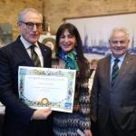 La neo Accademica Fazzini tra il CT Marani ed il suo presentatore Serafini