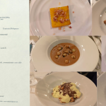 Il menu e i piatti in tavola