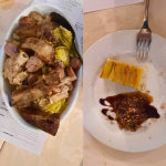 La Casseouela; bunet e crostata di mele.